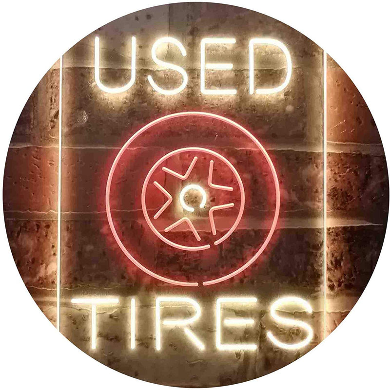 Auto Shop Car Garage Used Tires LED Light Sign - LED Gift Works