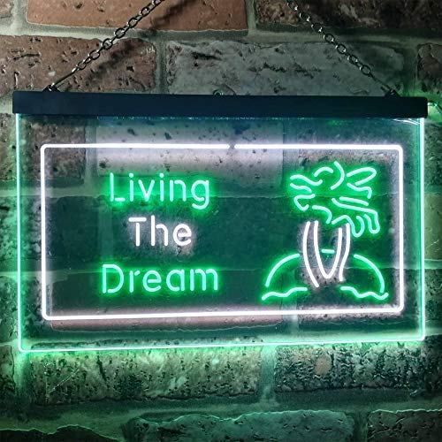 Paradise Island Living The Dream LED Light Sign - Way Up Gifts