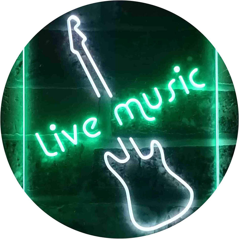 Guitar Live Music LED Light Sign - LED Gift Works