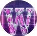 Family Name Letter W Monogram Initial LED Light Sign - Way Up Gifts
