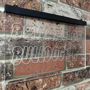 Beware of Bulldog LED Light Sign - LED Gift Works