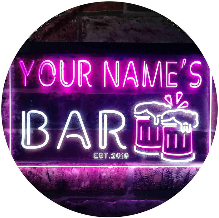 Personalized Beer Mugs Bar LED Light Sign - Way Up Gifts
