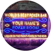 Personalized Poker Room Bar LED Light Sign - LED Gift Works