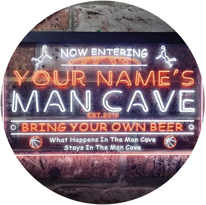 Personalized Sports Basketball Theme Man Cave LED Light Sign - LED Gift Works