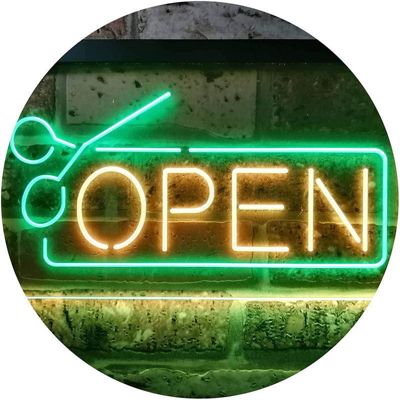 Scissors Open Barber Salon Hair Cuts LED Light Sign - LED Gift Works