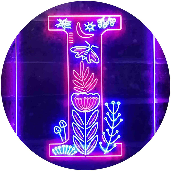 Family Name Letter I Monogram Initial LED Light Sign - Way Up Gifts