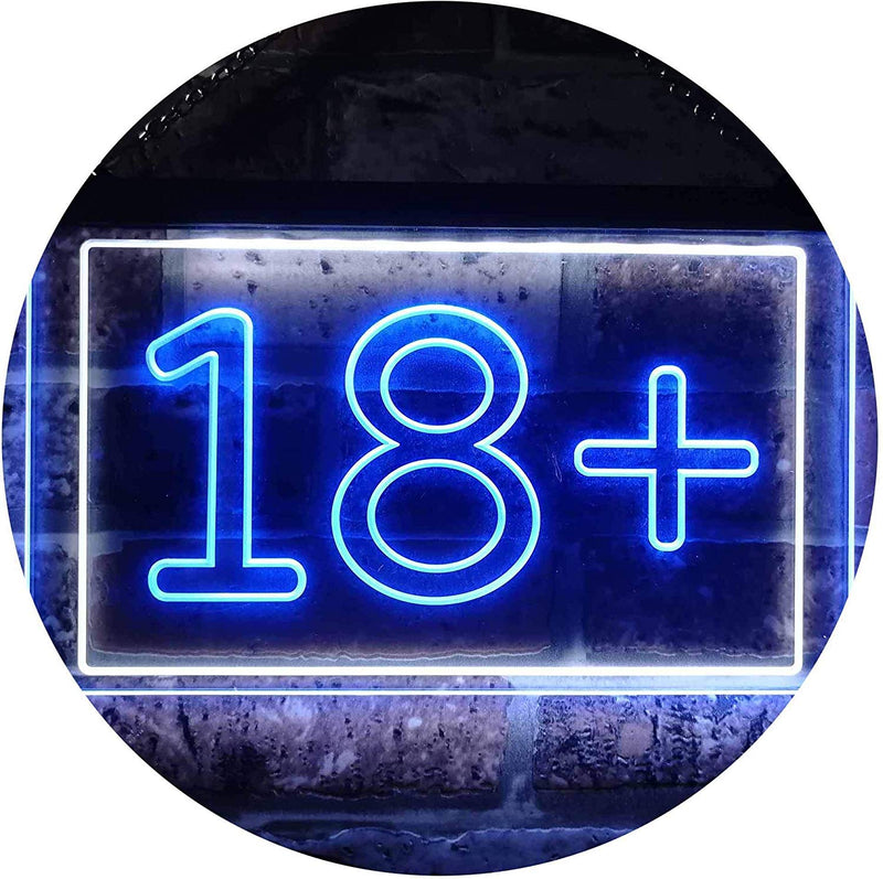 Adults Only 18+ LED Light Sign - LED Gift Works