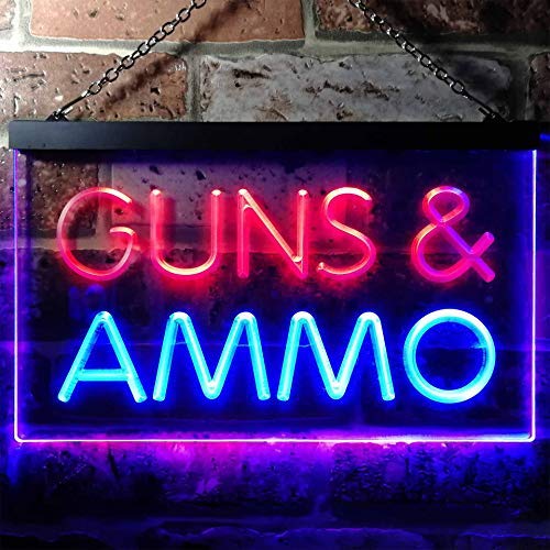 Guns Ammo LED Light Sign - LED Gift Works