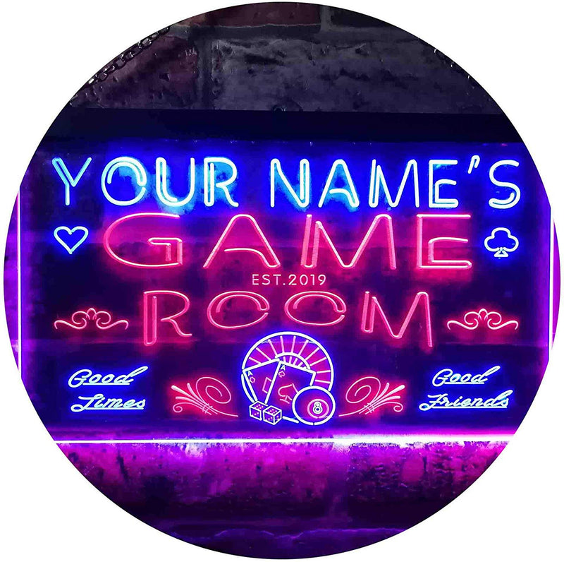 Personalized Game Room LED Light Sign - LED Gift Works