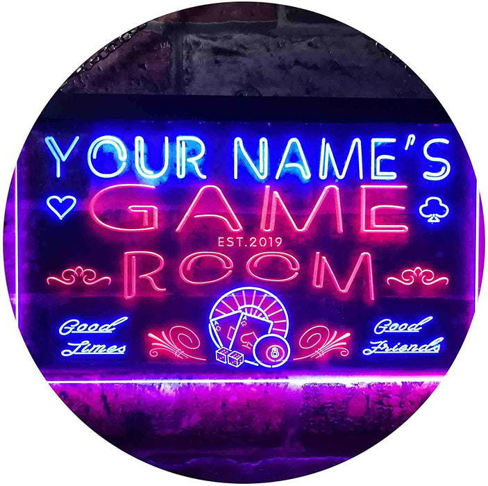 Personalized Game Room LED Light Sign - Way Up Gifts
