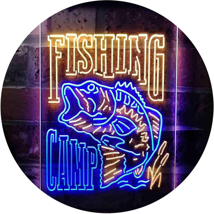 Fishing Camp Fish Cabin Decor LED Light Sign - Way Up Gifts