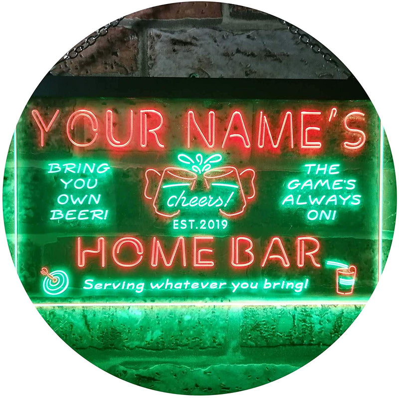 Personalized Beer Cheers Home Bar LED Light Sign - LED Gift Works