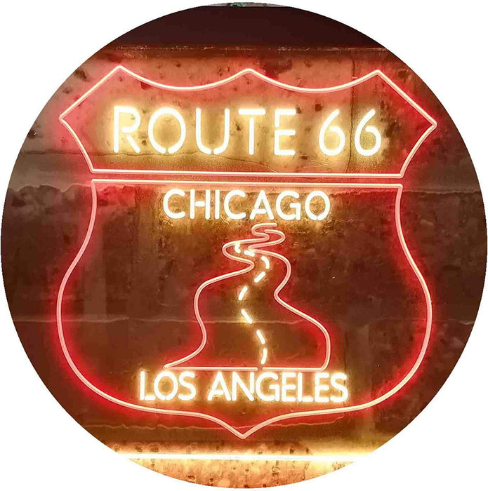 Chicago to Los Angeles Route 66 LED Light Sign - Way Up Gifts