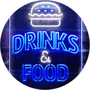 Hamburgers Drinks and Food LED Light Sign - LED Gift Works