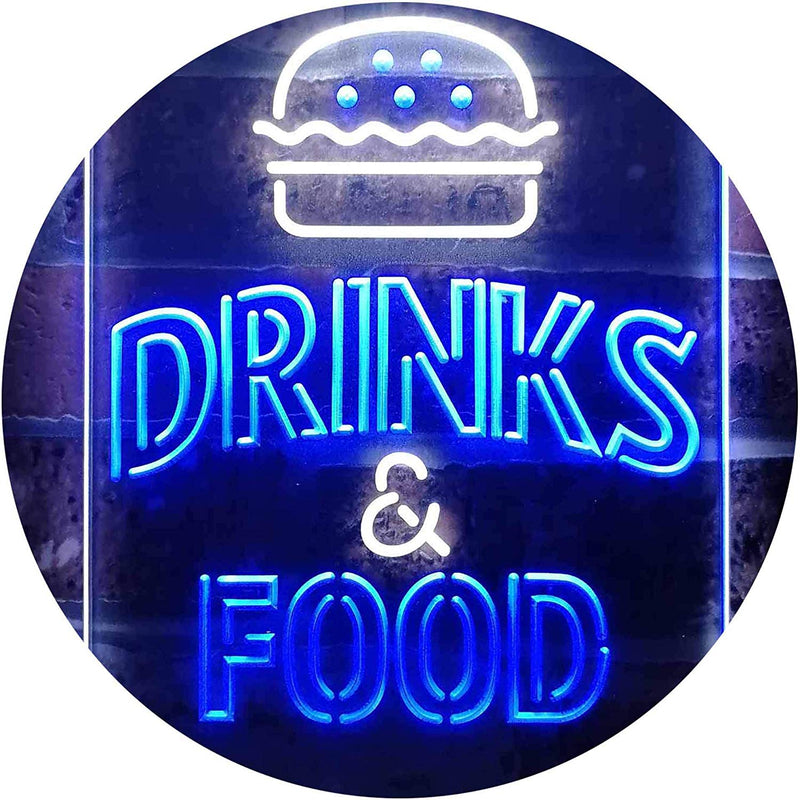 Hamburgers Drinks and Food LED Light Sign - LED Gift Works