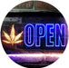 Open Medical Marijuana Leaf LED Light Sign - Way Up Gifts