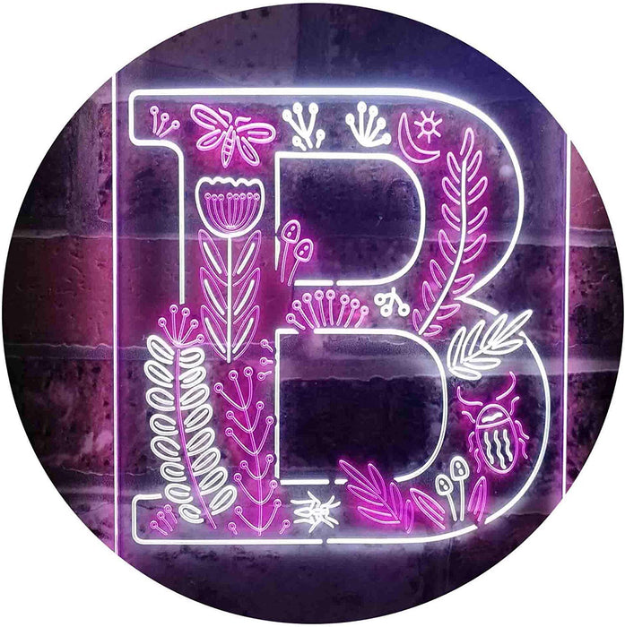 Family Name Letter B Monogram Initial LED Light Sign - Way Up Gifts