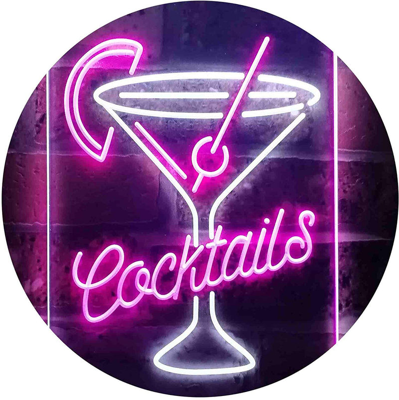 Cocktails Glass Bar Display LED Light Sign - LED Gift Works