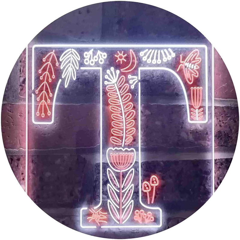 Family Name Letter T Monogram Initial LED Light Sign - LED Gift Works