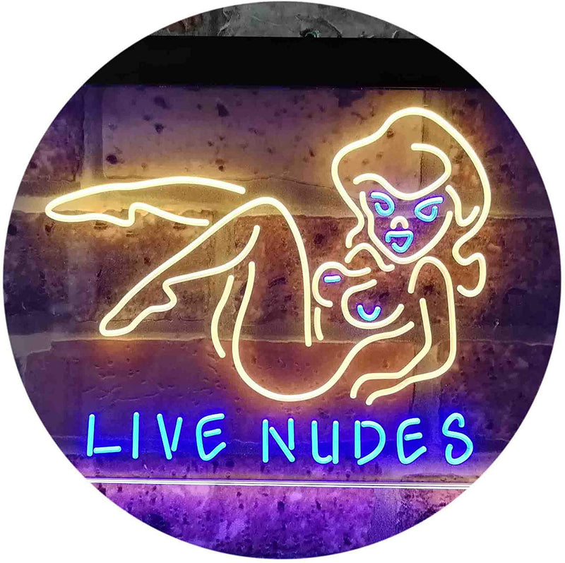 Live Nudes Sexy Lady LED Light Sign - LED Gift Works