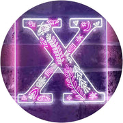 Family Name Letter X Monogram Initial LED Light Sign - LED Gift Works