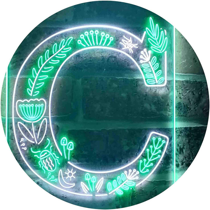 Family Name Letter C Monogram Initial LED Light Sign - Way Up Gifts