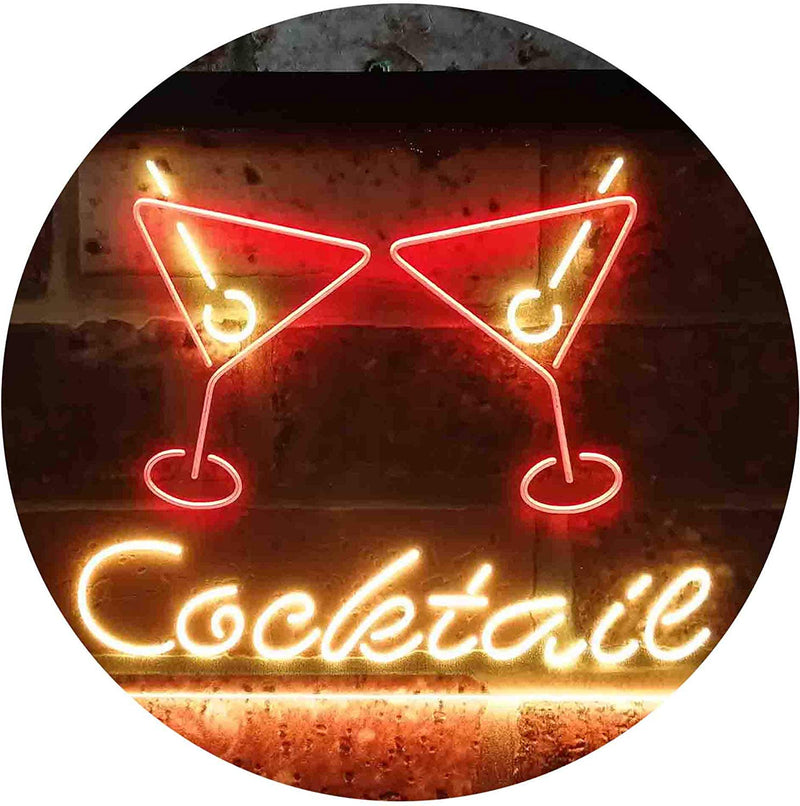 Cocktail Glasses Bar LED Light Sign - LED Gift Works