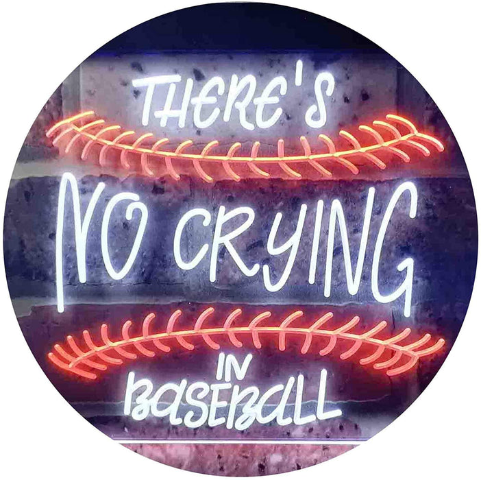There is No Crying in Baseball Quote LED Light Sign - Way Up Gifts