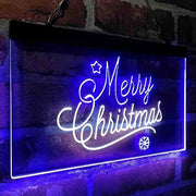 Merry Christmas Snowflakes LED Light Sign - LED Gift Works