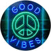 Good Vibes Peace Hippie Bedroom Decor LED Light Sign - Way Up Gifts