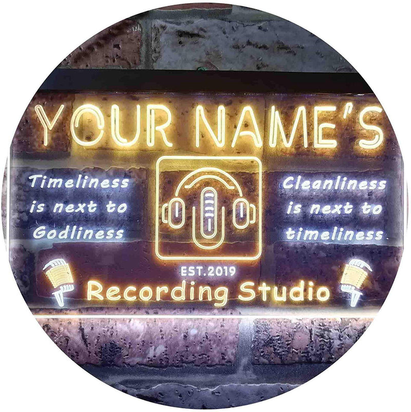 Personalized Recording Studio LED Light Sign - LED Gift Works