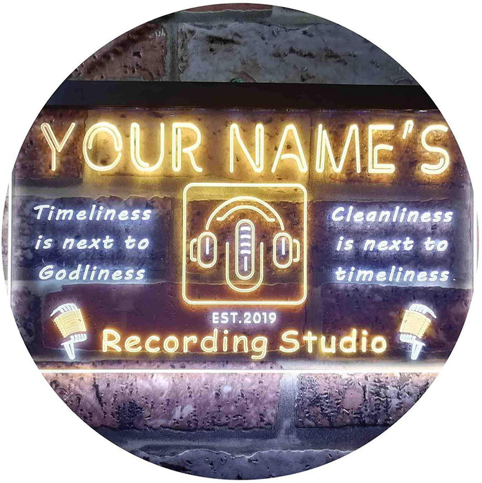 Personalized Recording Studio LED Light Sign - Way Up Gifts