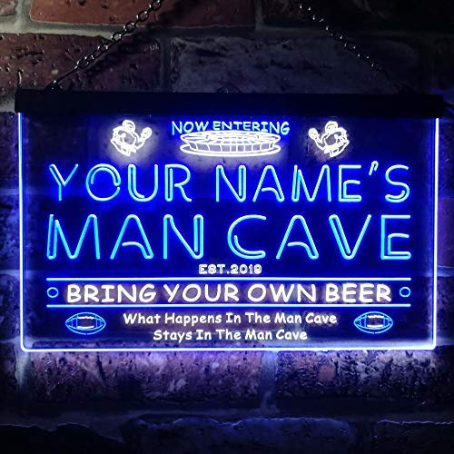 Personalized Sports Football Theme Man Cave LED Light Sign - Way Up Gifts
