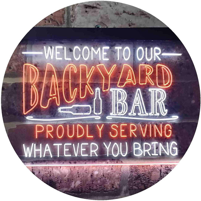Backyard Bar Welcome Home Bar LED Light Sign - Way Up Gifts
