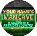 Personalized Patriots Country Man Cave LED Light Sign - Way Up Gifts