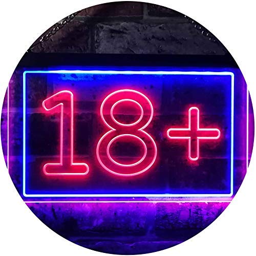 Adults Only 18+ LED Light Sign - LED Gift Works