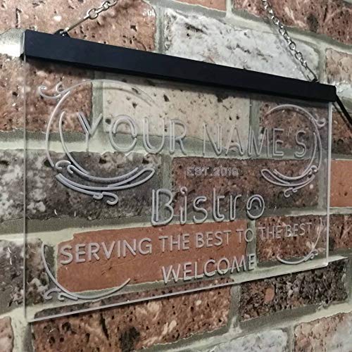 Personalized Bistro LED Light Sign - LED Gift Works