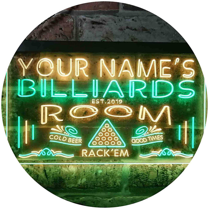 Personalized Pool Billiards Room LED Light Sign - Way Up Gifts