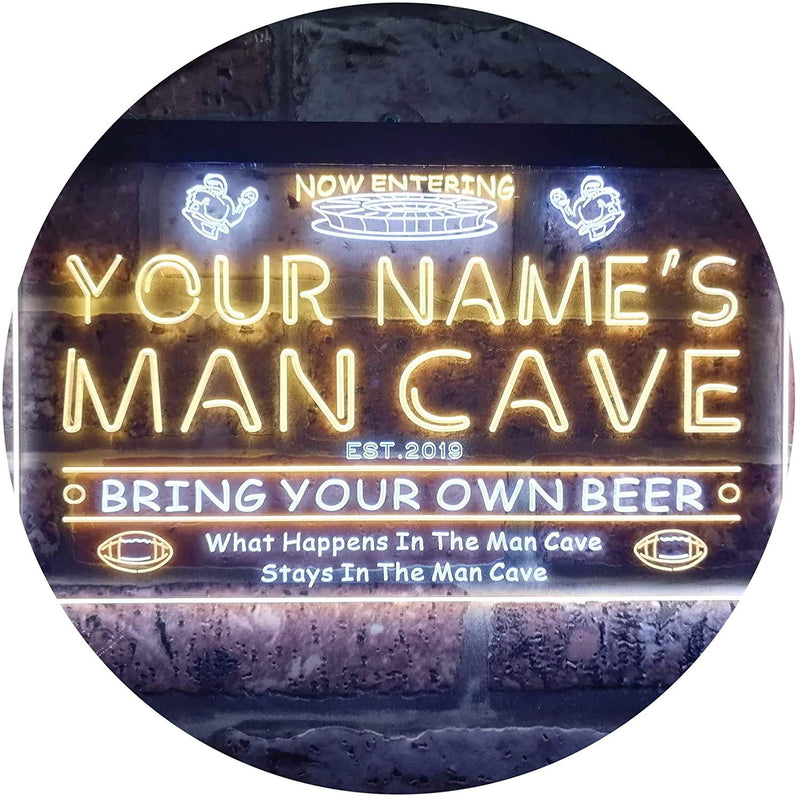 Personalized Sports Football Theme Man Cave LED Light Sign - LED Gift Works