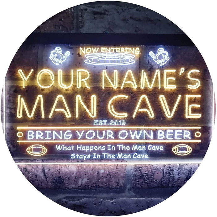Personalized Sports Football Theme Man Cave LED Light Sign - Way Up Gifts