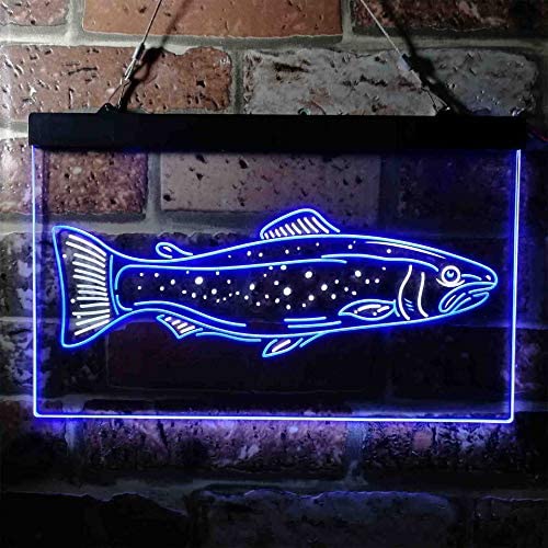 Trout Fish Bait Shop Fishing LED Light Sign - Way Up Gifts