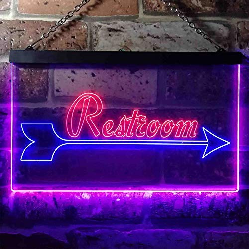 Right Arrow Restroom LED Light Sign - Way Up Gifts