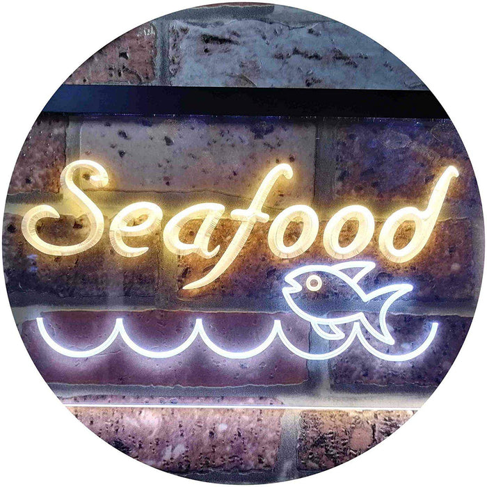 Fish Seafood Restaurant LED Light Sign - Way Up Gifts