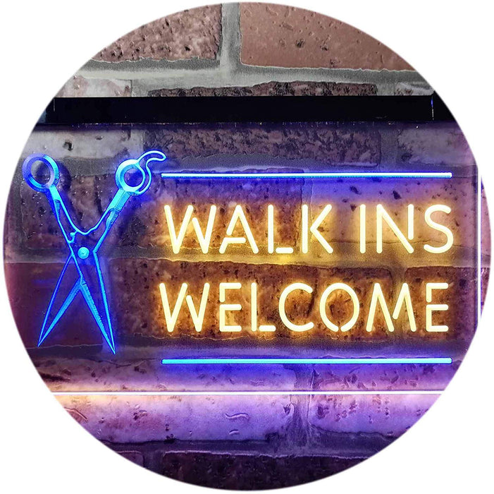 Barber Salon Hair Cuts Walk Ins Welcome LED Light Sign - Way Up Gifts