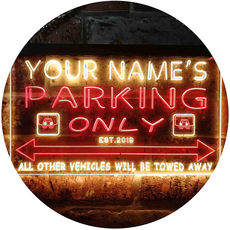 Personalized Parking Only LED Light Sign - LED Gift Works