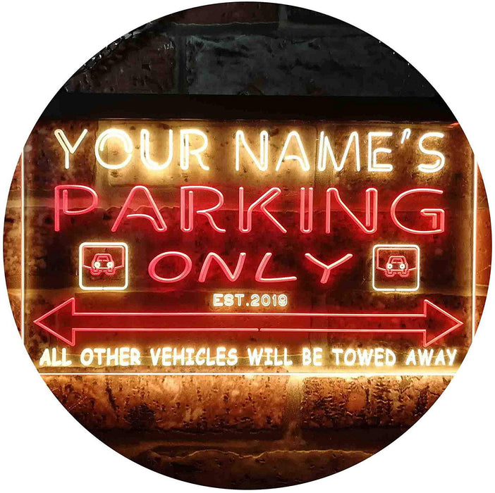 Personalized Parking Only LED Light Sign - Way Up Gifts