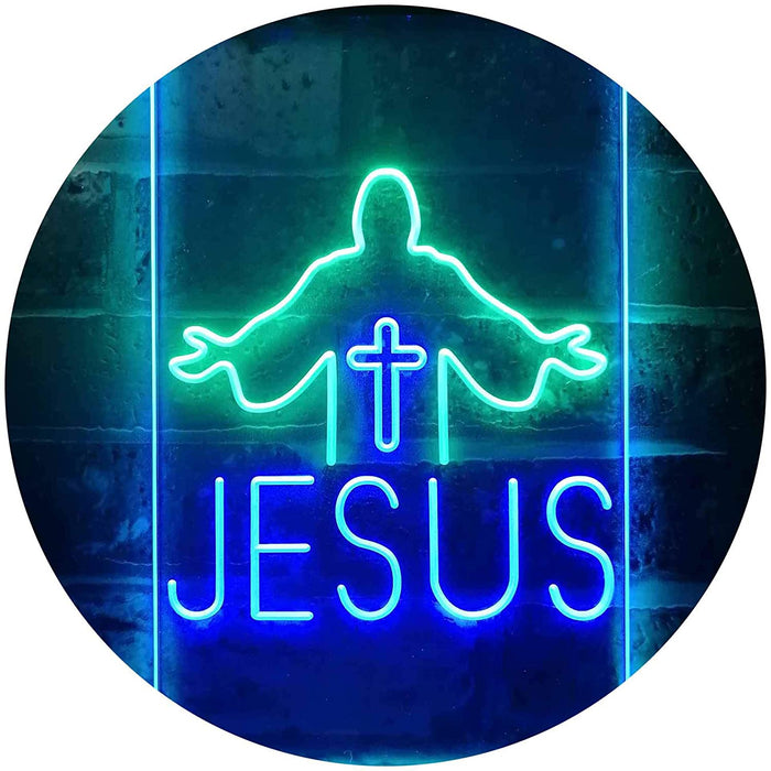 Jesus Saves Cross Church LED Light Sign - Way Up Gifts