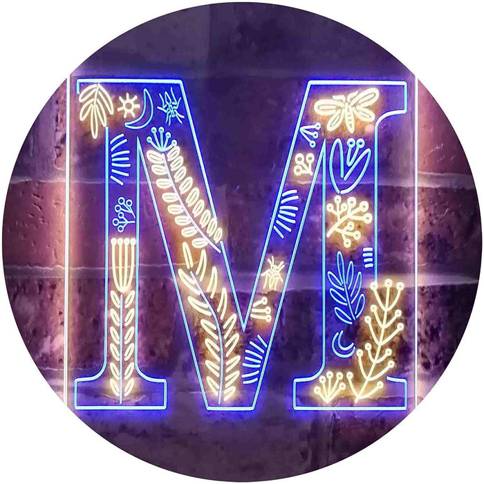 Family Name Letter M Initial Monogram LED Light Sign - Way Up Gifts