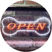 Open Dog Bone Grooming Pet Shop LED Light Sign - LED Gift Works