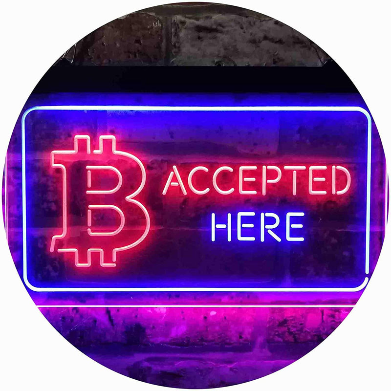 Bitcoin Accepted Here LED Light Sign - LED Gift Works